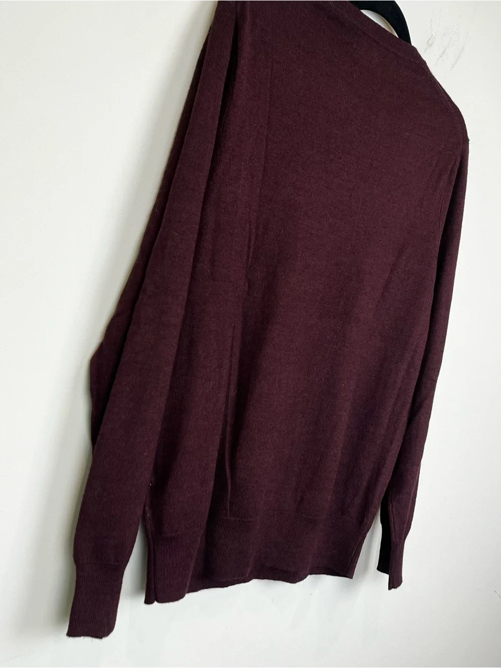 J. Crew Merino Wool Crewneck Men’s Sweater Burgundy Maroon Size Large